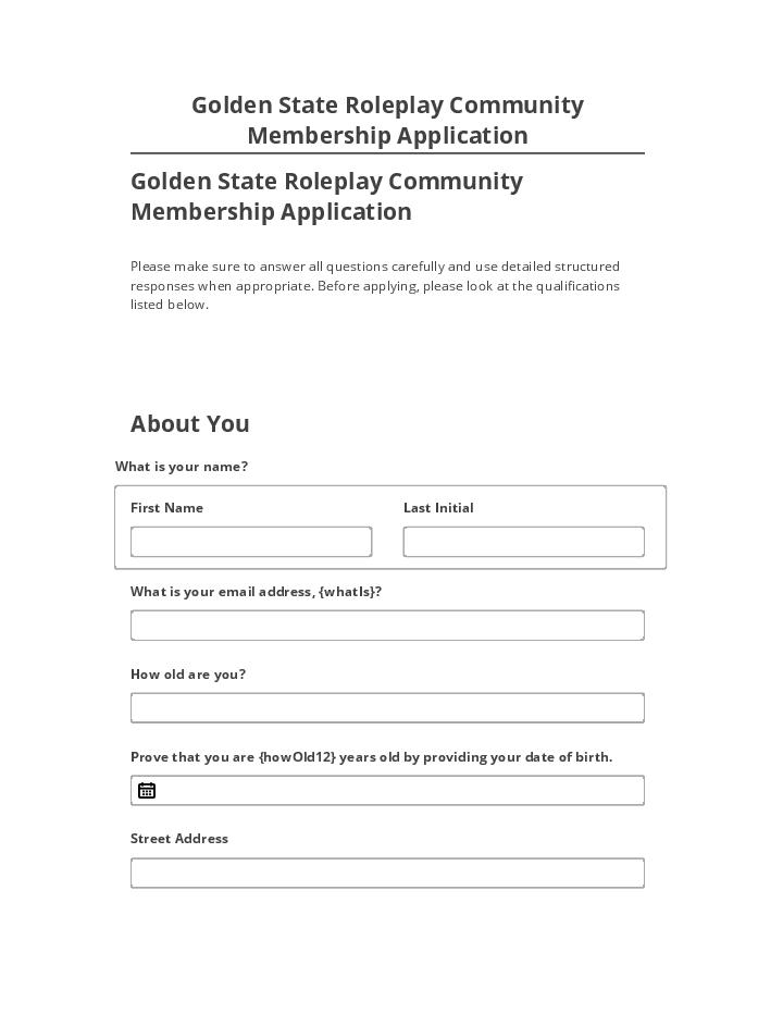 Extract Golden State Roleplay Community Membership Application from Salesforce