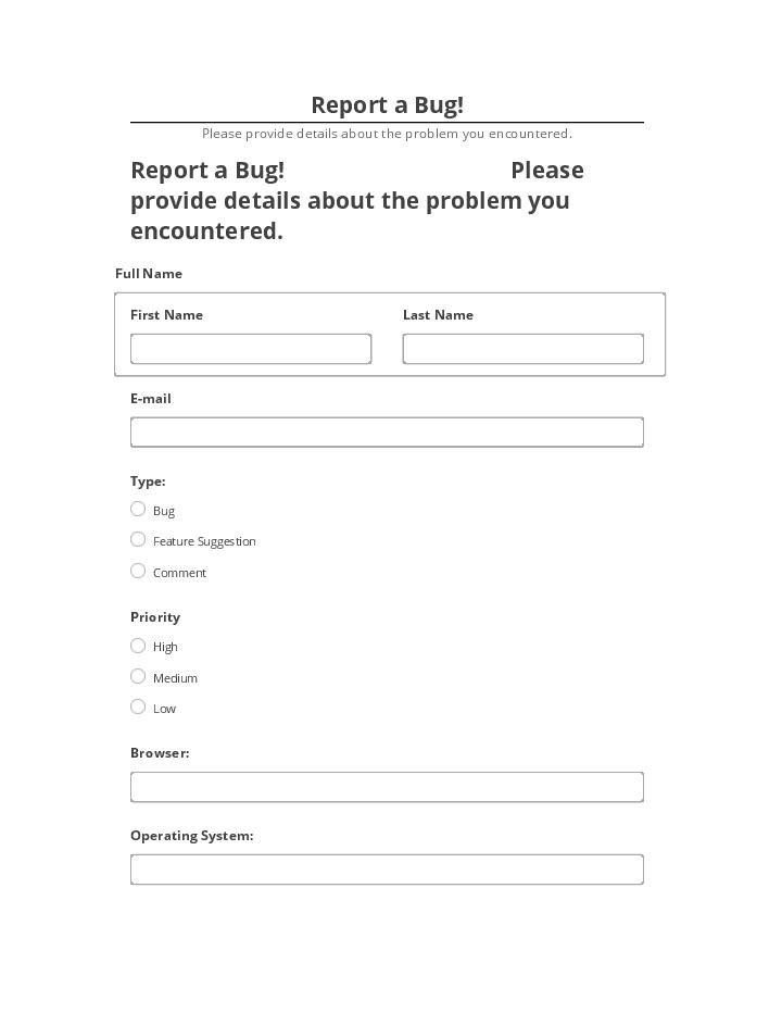 Pre-fill Report a Bug! from Microsoft Dynamics