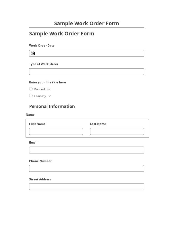 Automate Sample Work Order Form in Salesforce