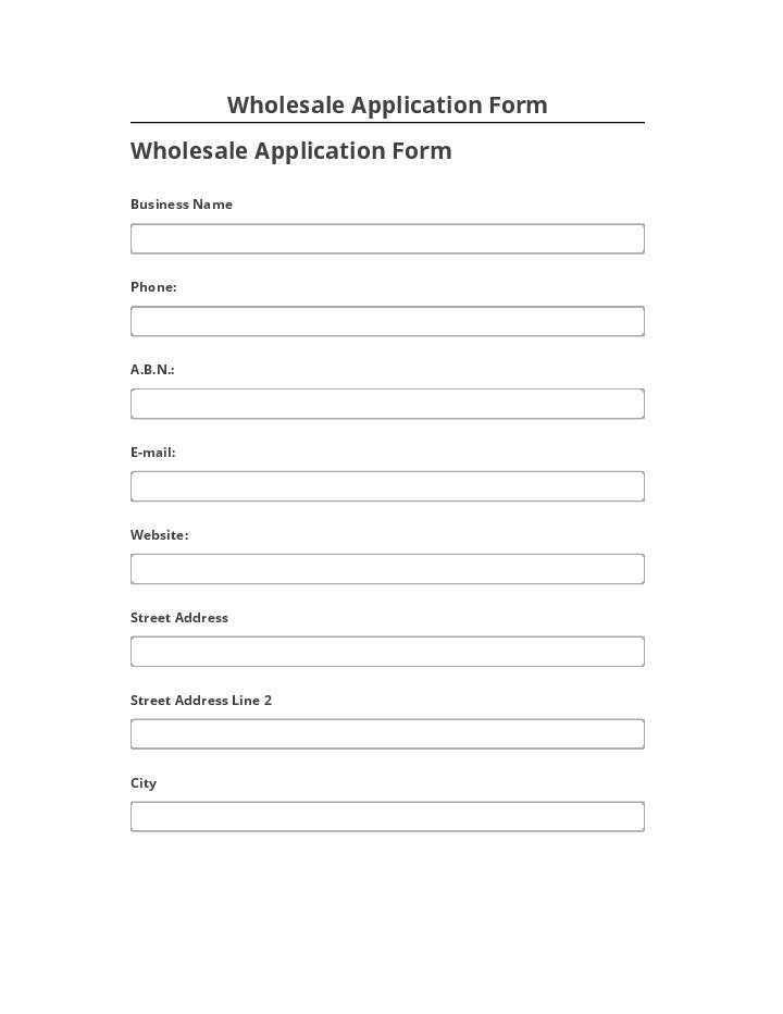Synchronize Wholesale Application Form