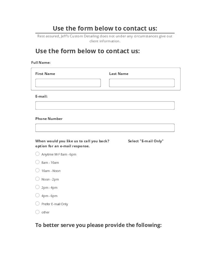 Automate Use the form below to contact us: