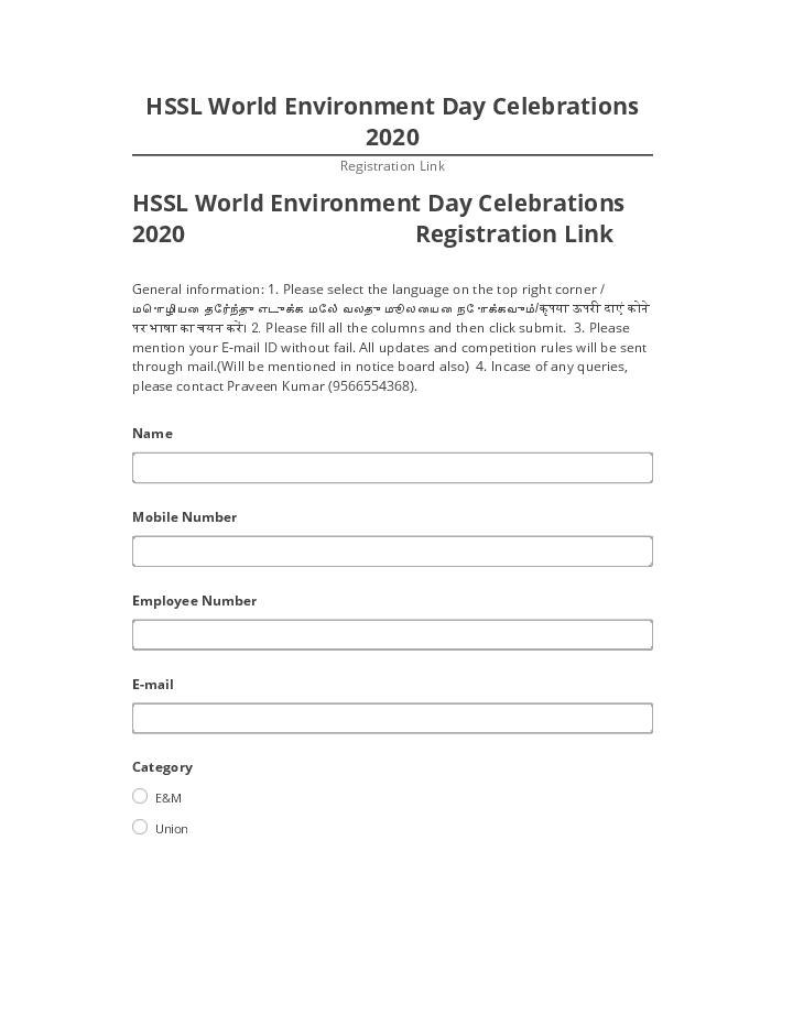 Pre-fill HSSL World Environment Day Celebrations 2020