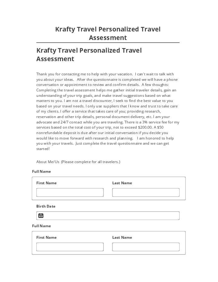 Archive Krafty Travel Personalized Travel Assessment to Netsuite