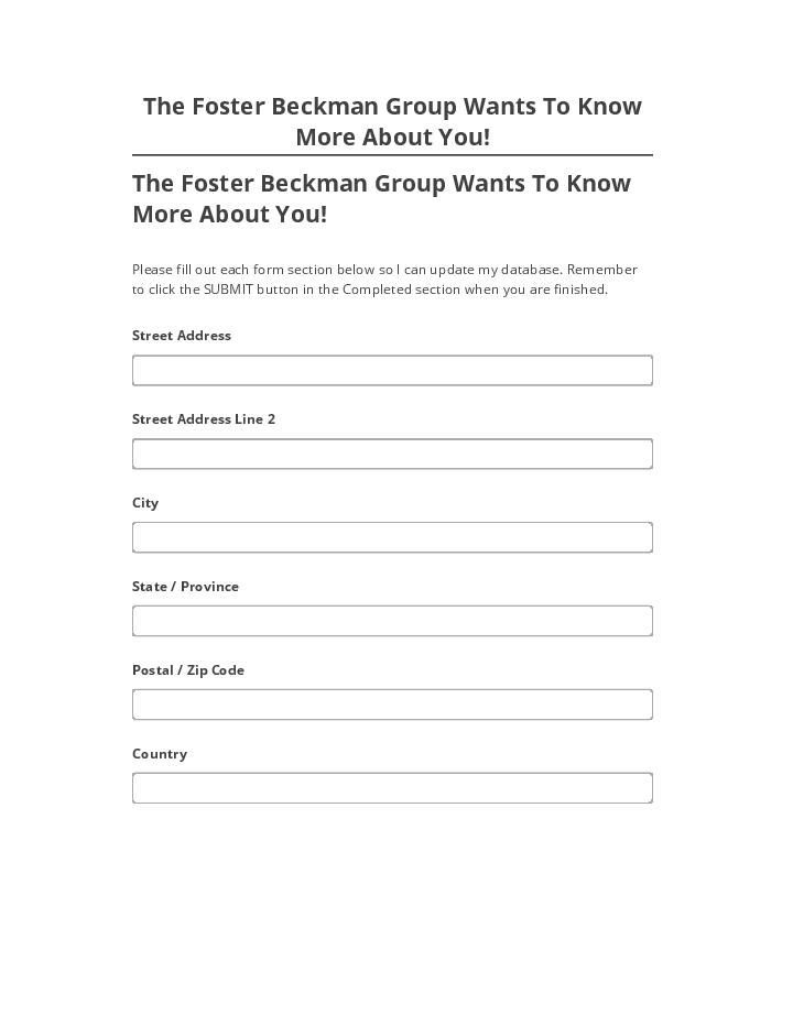 Archive The Foster Beckman Group Wants To Know More About You! to Salesforce