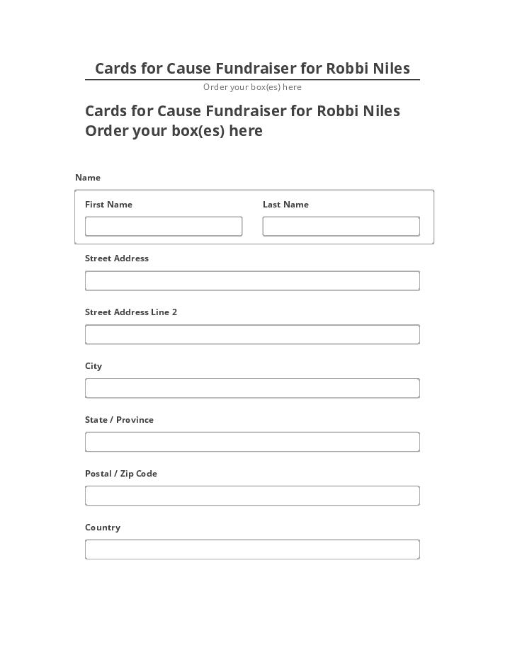 Update Cards for Cause Fundraiser for Robbi Niles from Netsuite