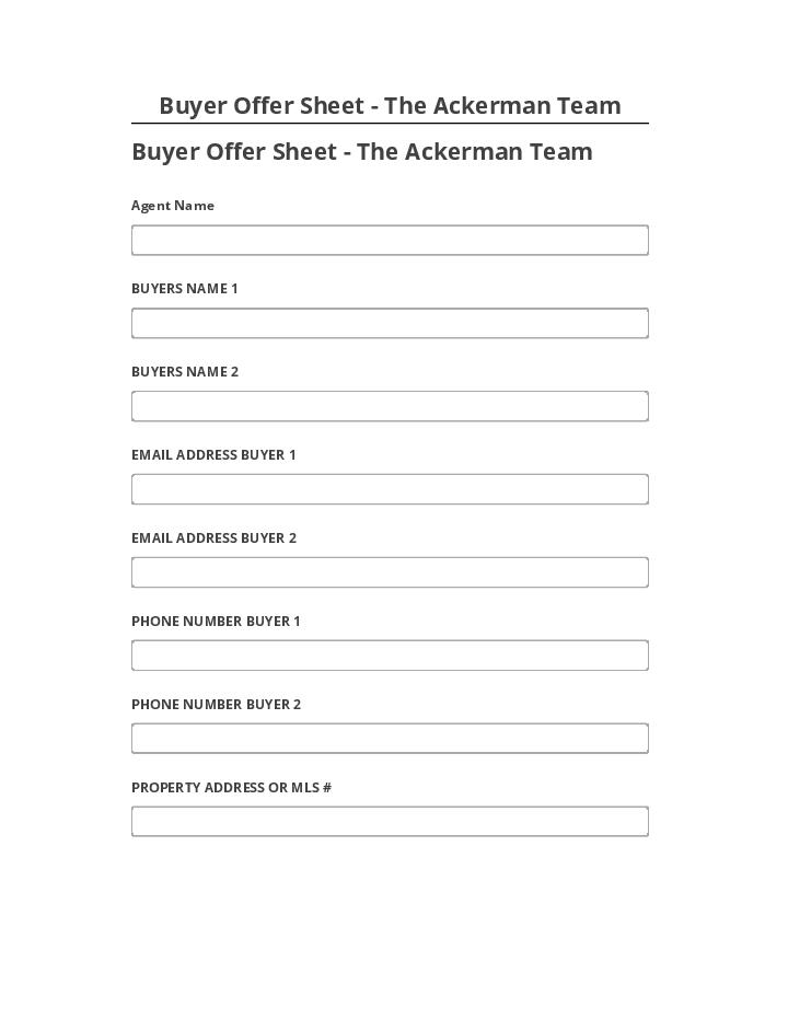 Synchronize Buyer Offer Sheet - The Ackerman Team