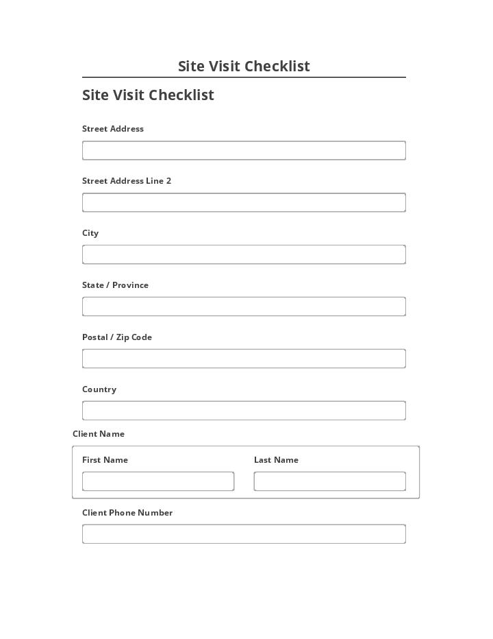 Update Site Visit Checklist from Salesforce