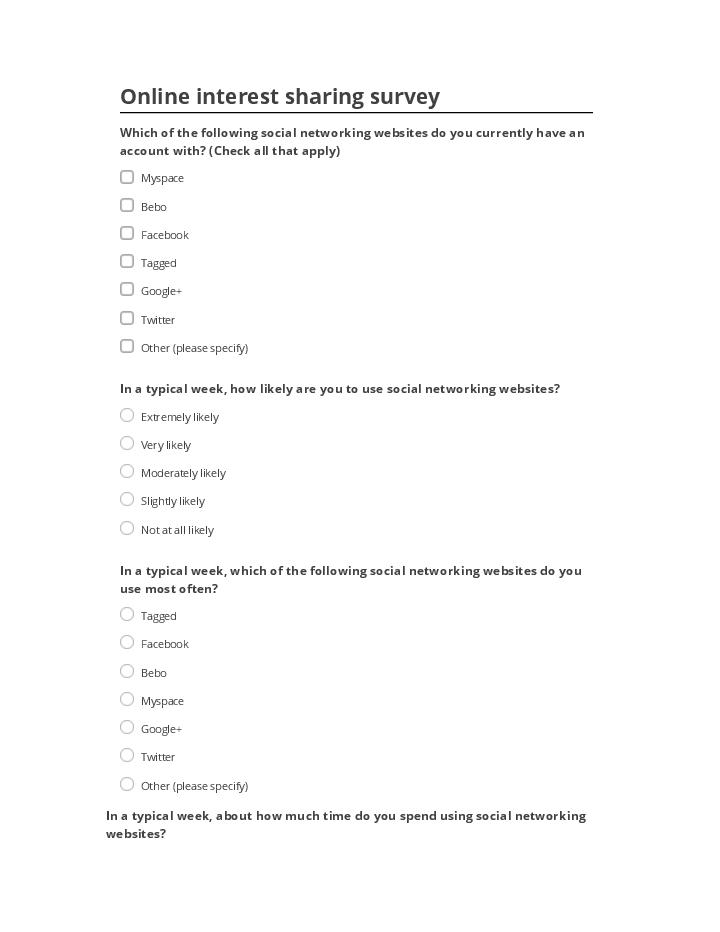 Update Online interest sharing survey from Salesforce