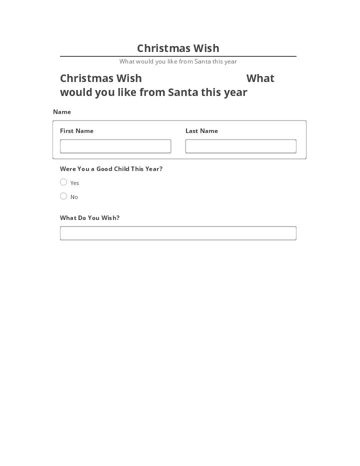 Pre-fill Christmas Wish from Microsoft Dynamics