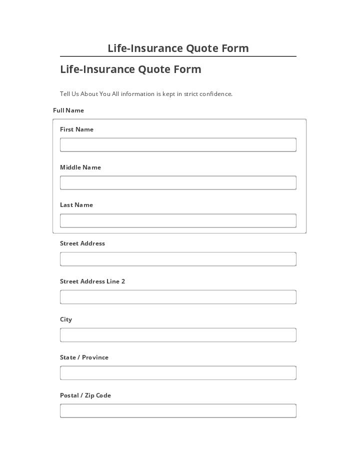 Export Life-Insurance Quote Form