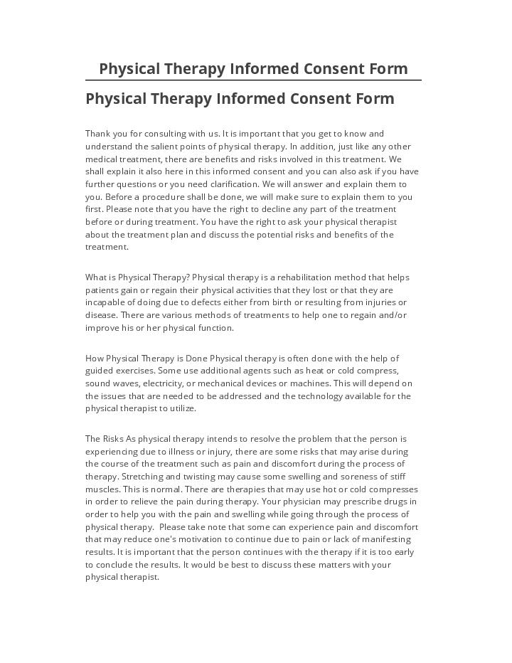 Extract Physical Therapy Informed Consent Form from Salesforce