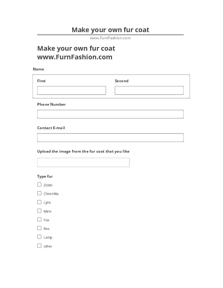 Pre-fill Make your own fur coat from Netsuite