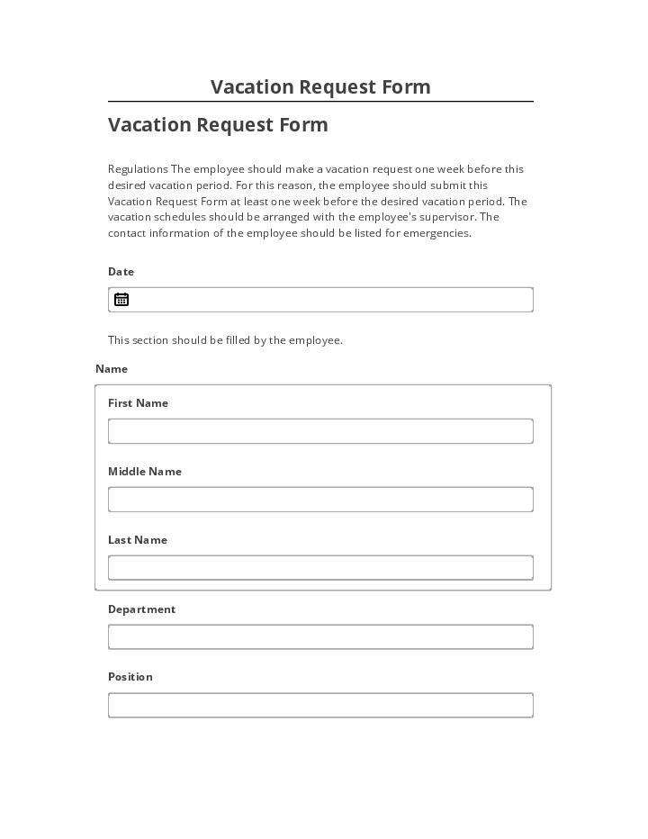 Pre-fill Vacation Request Form from Salesforce