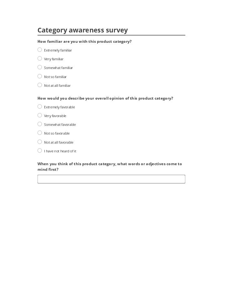 Automate Category awareness survey in Netsuite