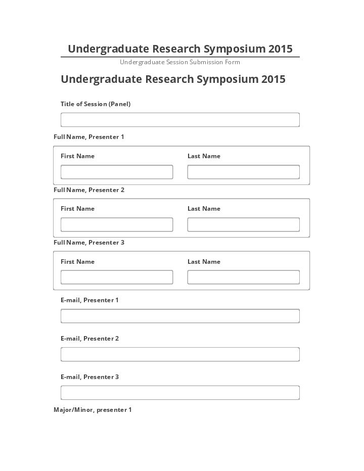 Update Undergraduate Research Symposium 2015