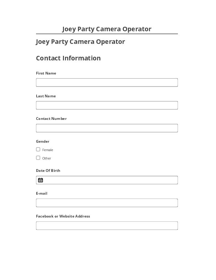 Incorporate Joey Party Camera Operator in Microsoft Dynamics