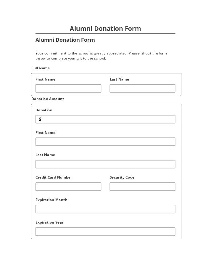 Incorporate Alumni Donation Form in Netsuite