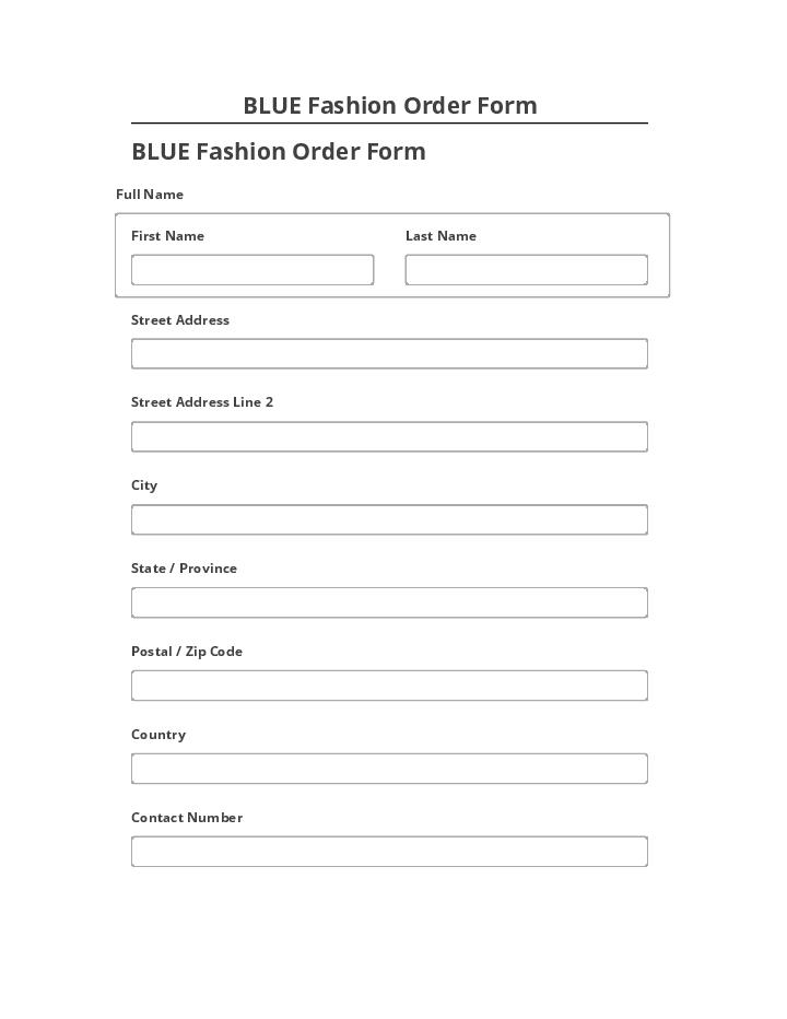 Incorporate BLUE Fashion Order Form in Microsoft Dynamics