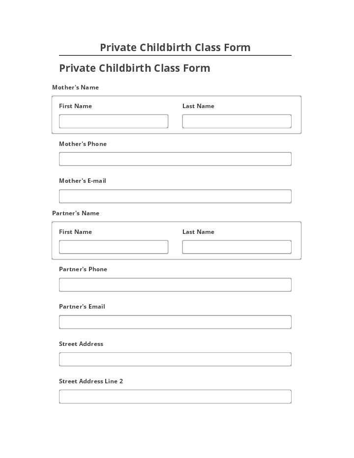 Automate Private Childbirth Class Form in Netsuite