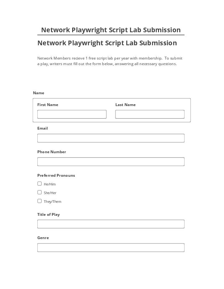 Automate Network Playwright Script Lab Submission