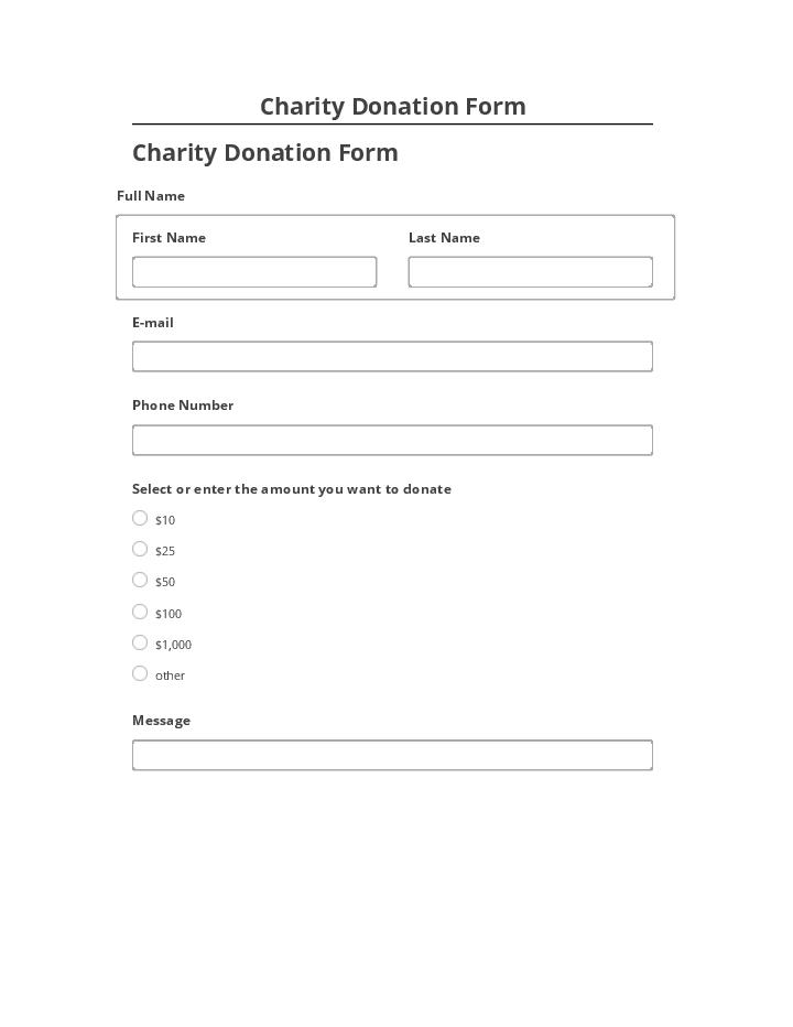 Extract Charity Donation Form from Netsuite