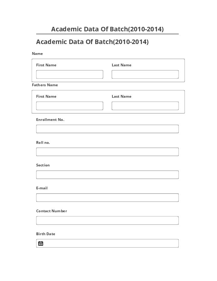 Incorporate Academic Data Of Batch(2010-2014) in Salesforce