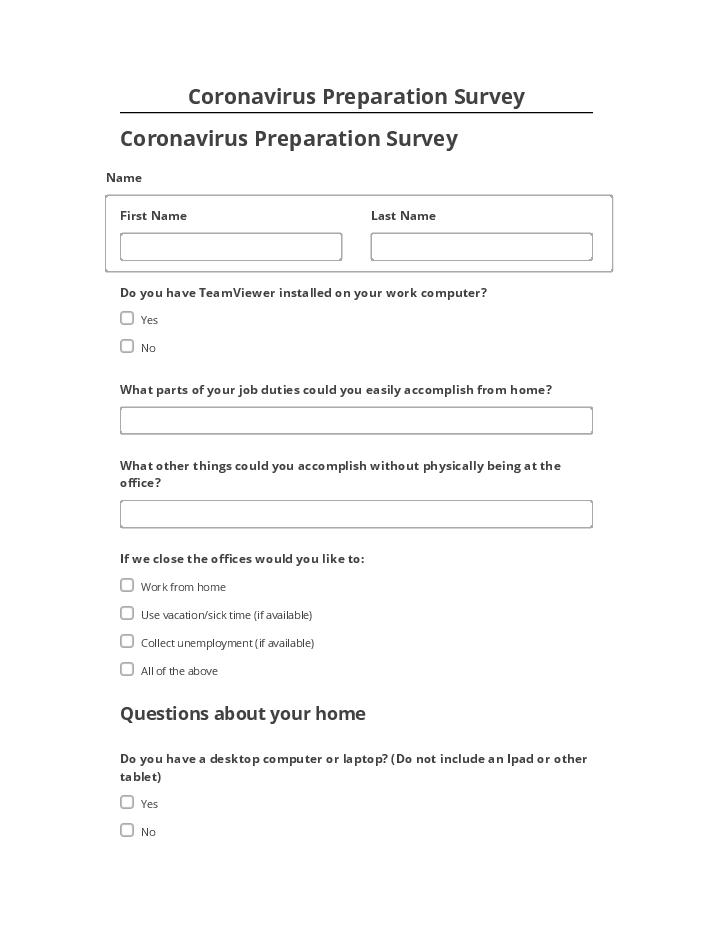Extract Coronavirus Preparation Survey from Salesforce