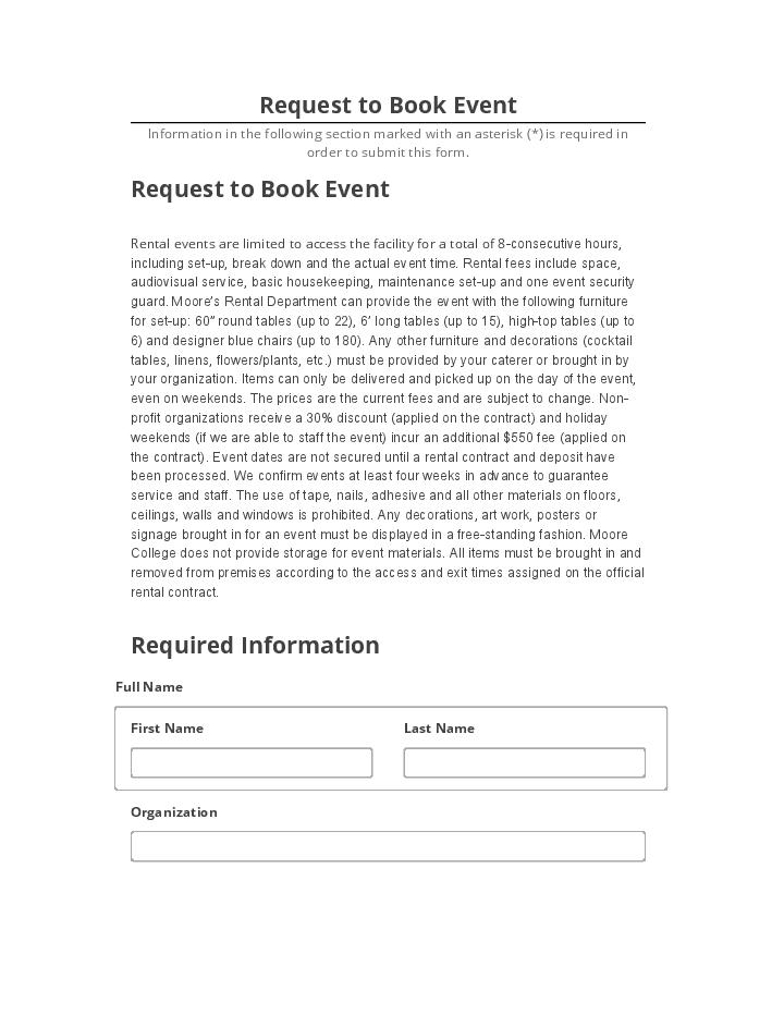Automate Request to Book Event