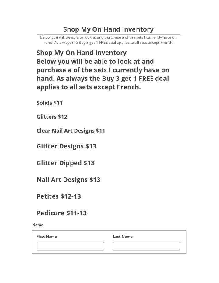Automate Shop My On Hand Inventory in Netsuite