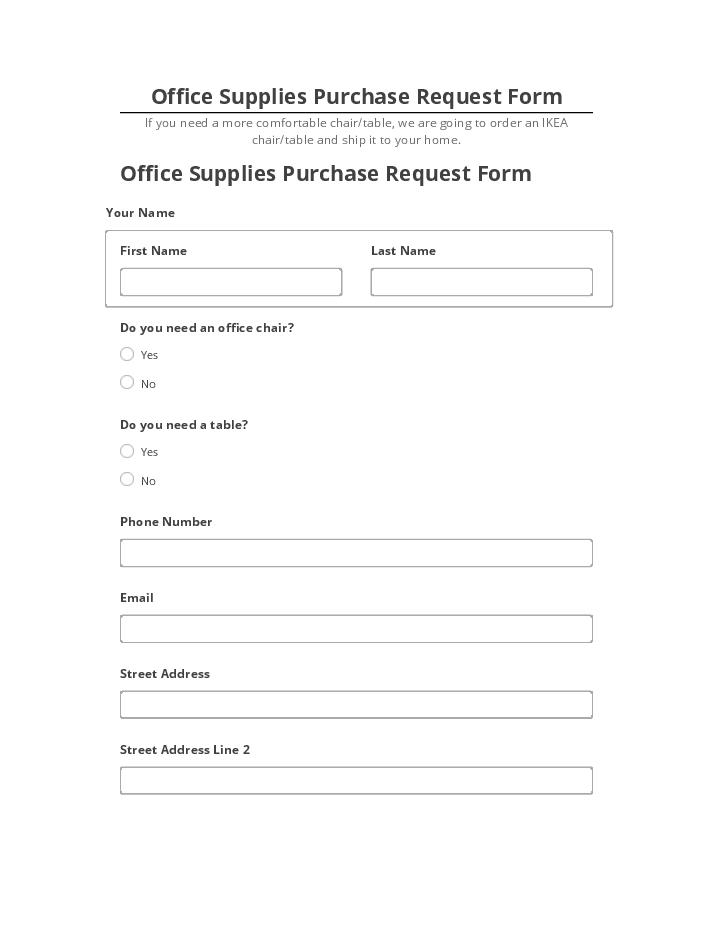 Automate Office Supplies Purchase Request Form in Netsuite
