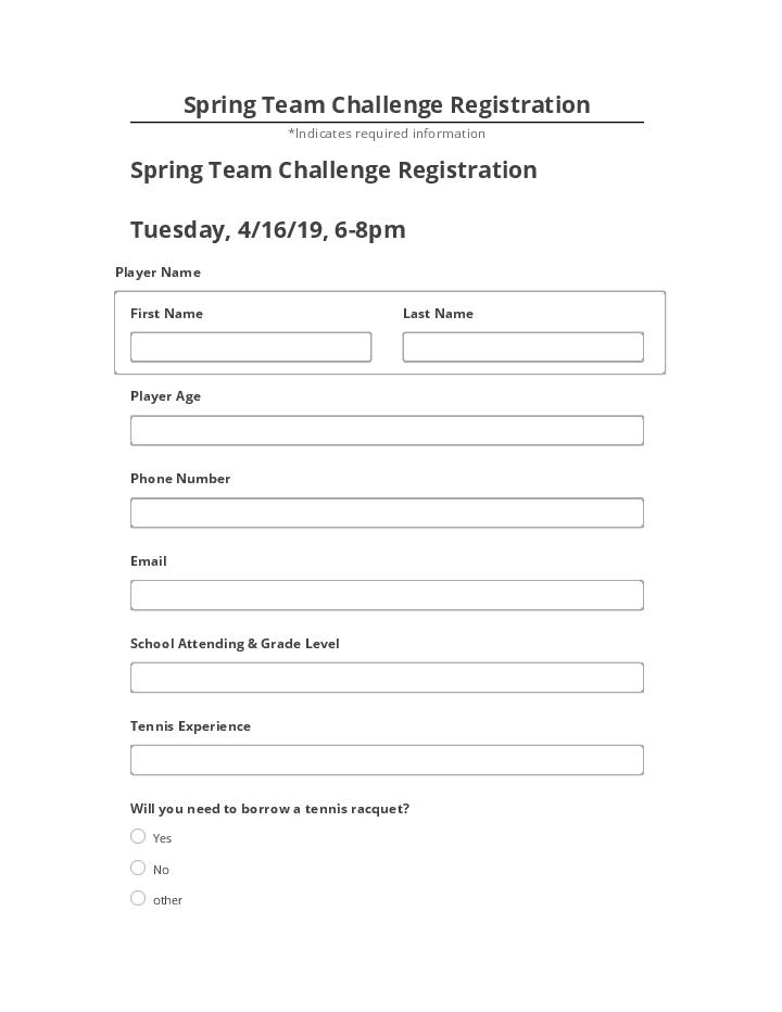 Archive Spring Team Challenge Registration to Microsoft Dynamics