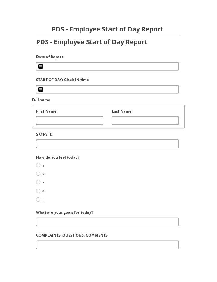 Extract PDS - Employee Start of Day Report