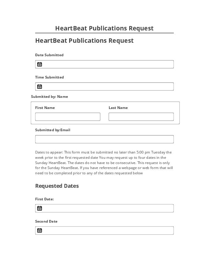 Manage HeartBeat Publications Request