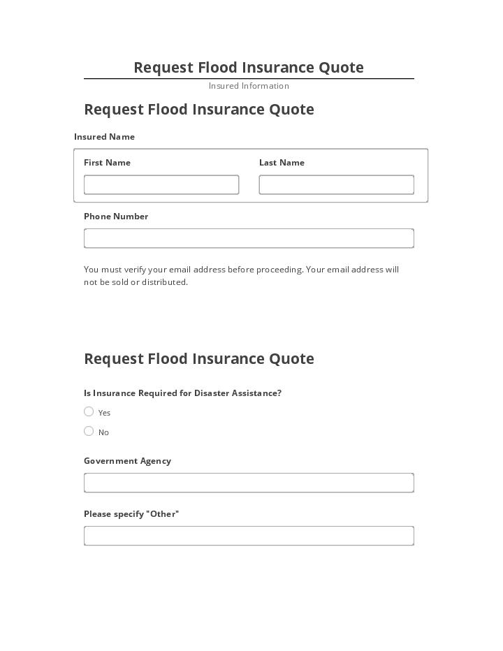 Pre-fill Request Flood Insurance Quote from Salesforce