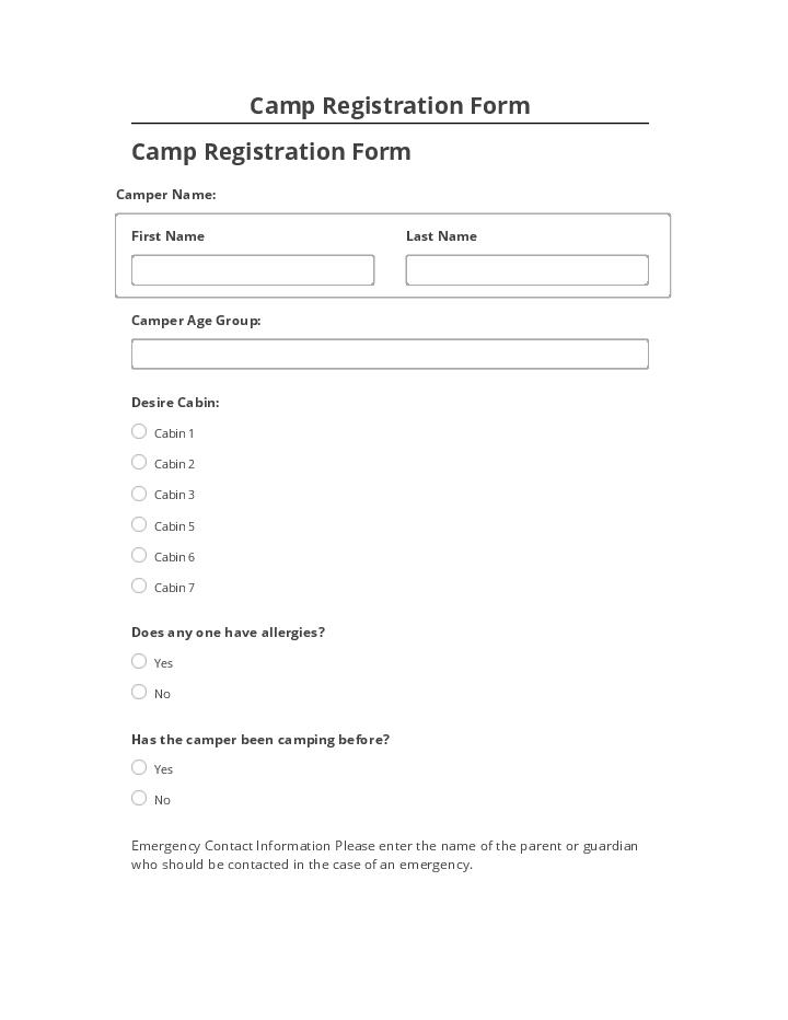 Extract Camp Registration Form