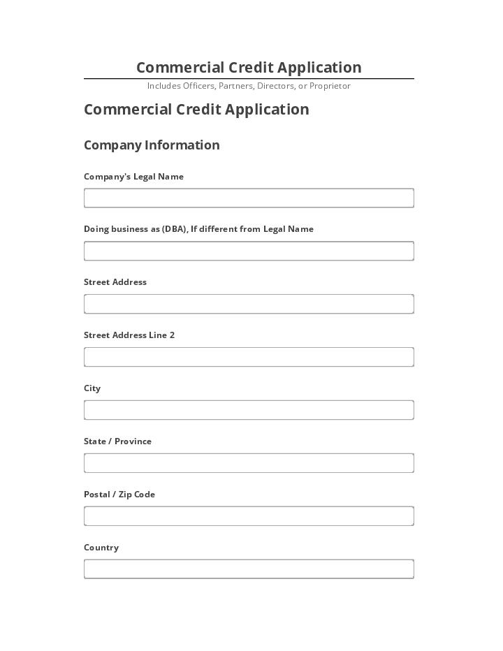 Update Commercial Credit Application from Salesforce