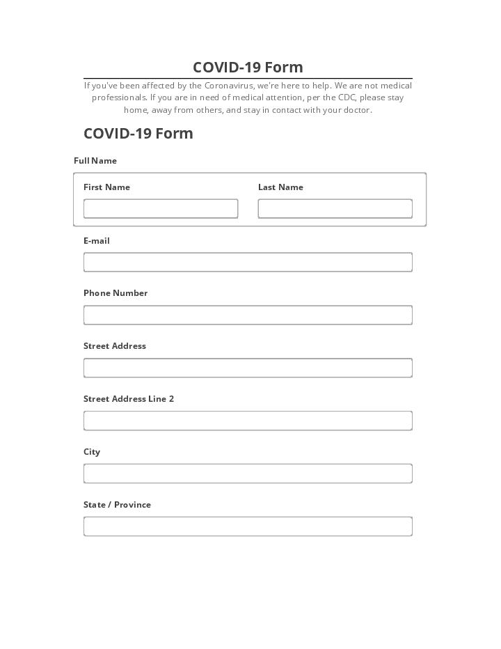 Export COVID-19 Form to Salesforce