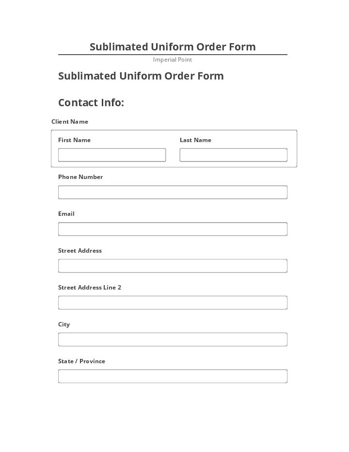Incorporate Sublimated Uniform Order Form in Salesforce