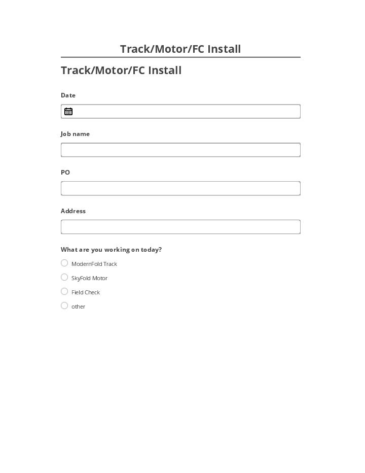 Incorporate Track/Motor/FC Install in Netsuite