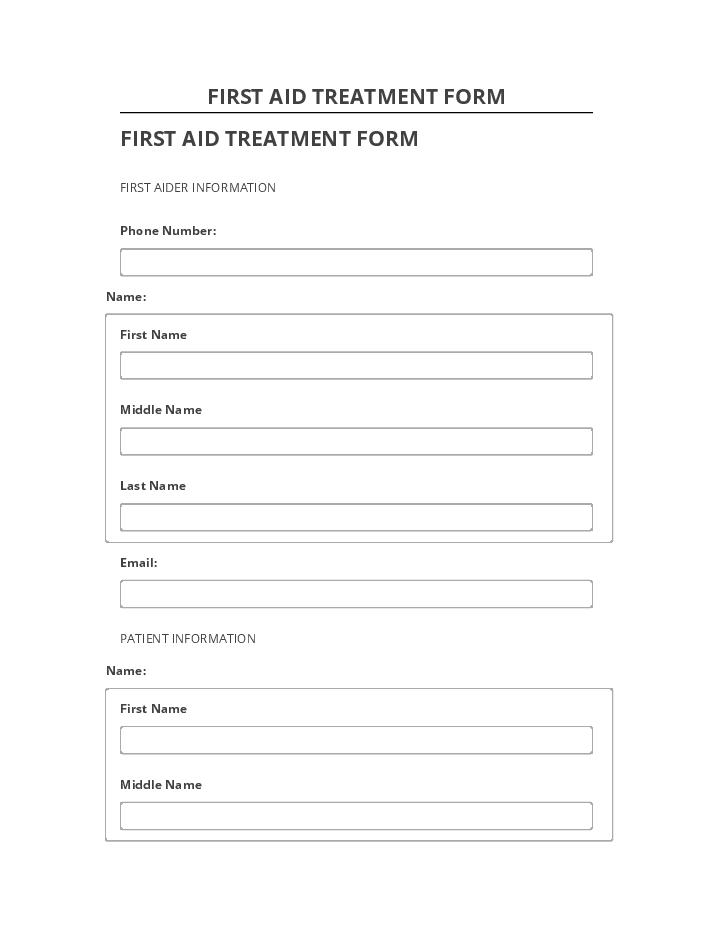 Export FIRST AID TREATMENT FORM