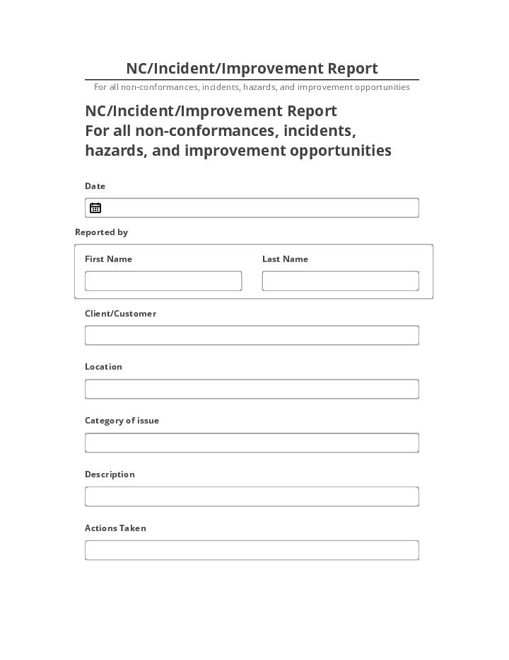 Export NC/Incident/Improvement Report to Microsoft Dynamics