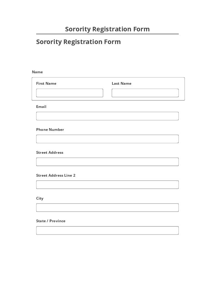 Manage Sorority Registration Form in Salesforce