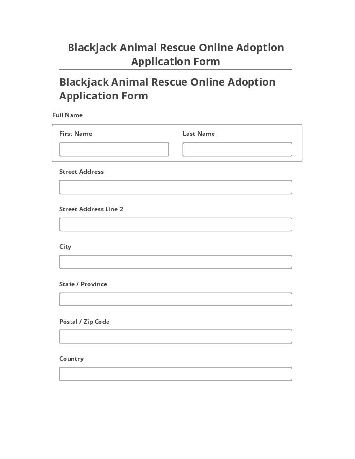 Incorporate Blackjack Animal Rescue Online Adoption Application Form in Salesforce