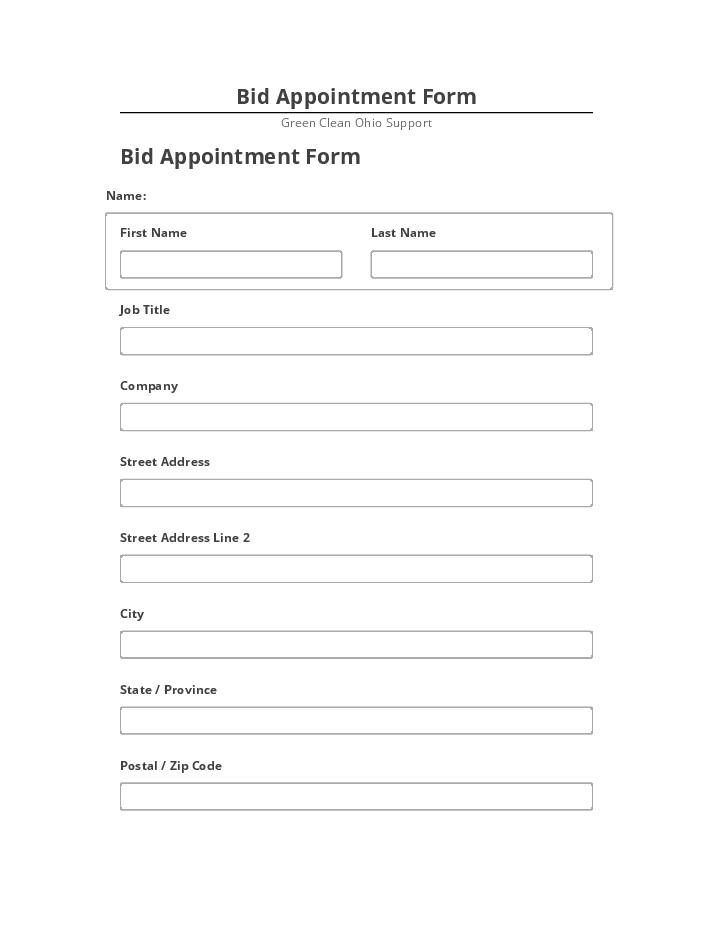 Pre-fill Bid Appointment Form from Netsuite