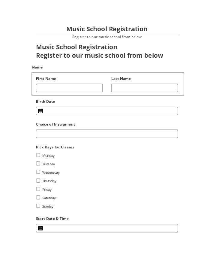 Integrate Music School Registration