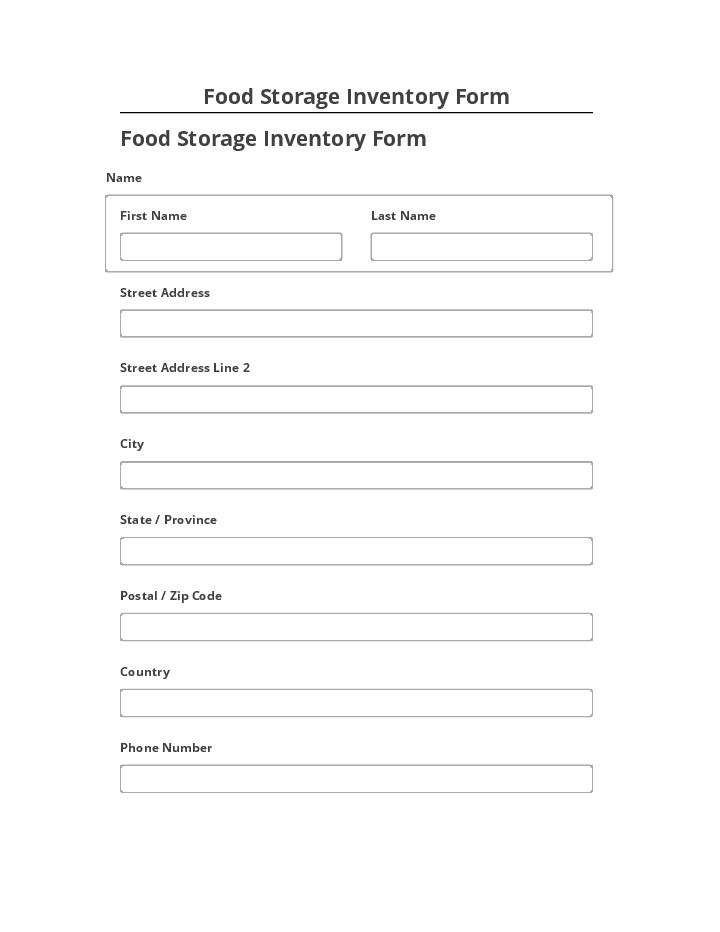 Export Food Storage Inventory Form