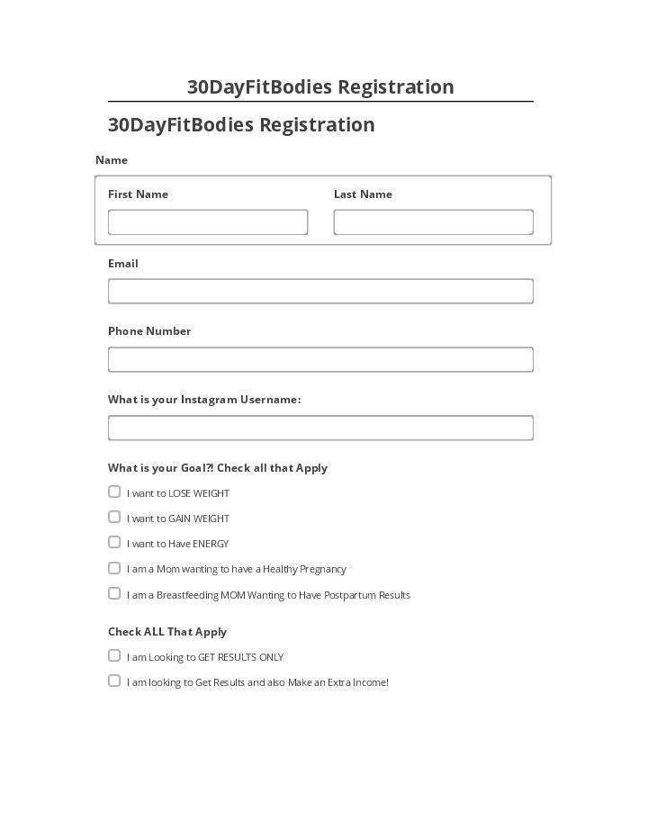 Synchronize 30DayFitBodies Registration with Salesforce