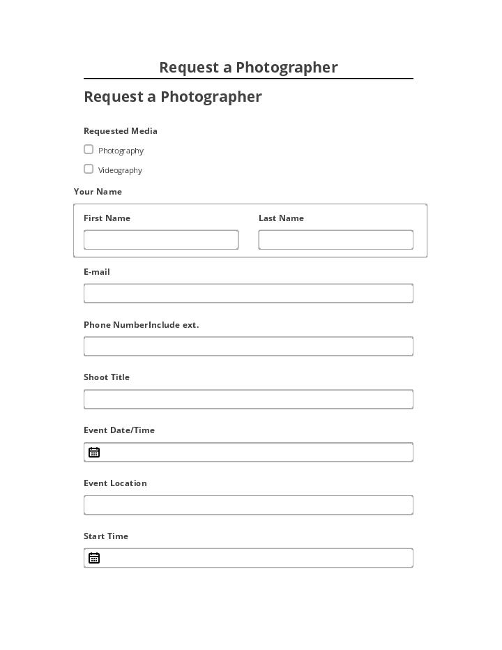 Extract Request a Photographer from Netsuite