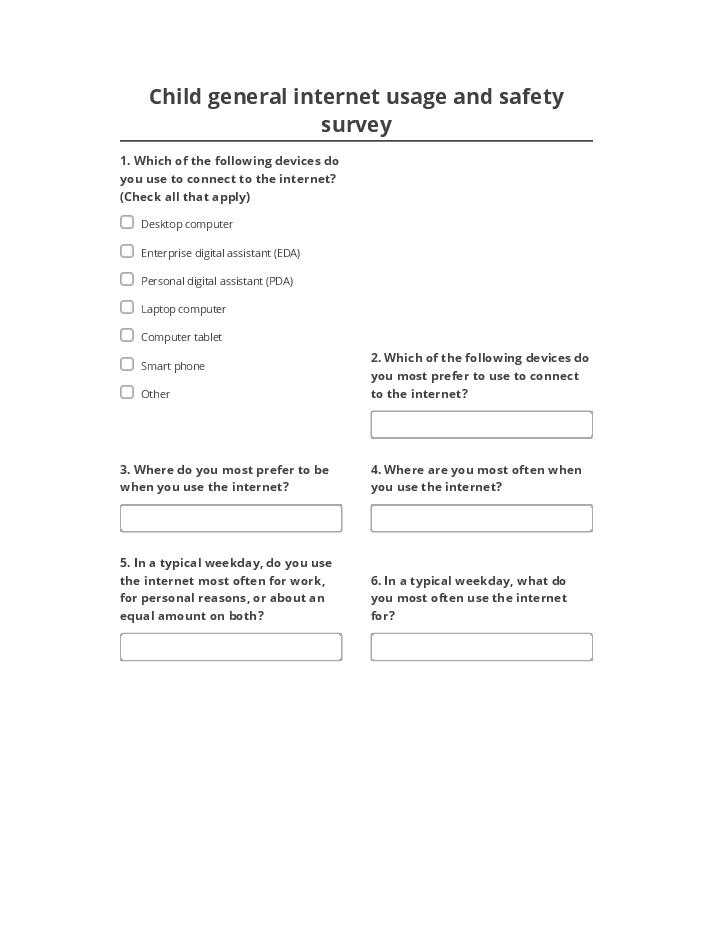 Export Child general internet usage and safety survey to Netsuite