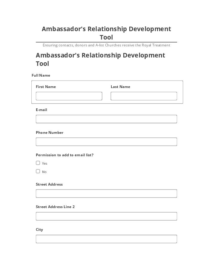 Manage Ambassador's Relationship Development Tool in Microsoft Dynamics
